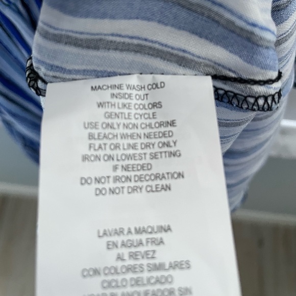 NWT Sequin Hearts, Blue & White Striped Ruffle Fit & Flare Dress Size Small - Picture 7 of 9